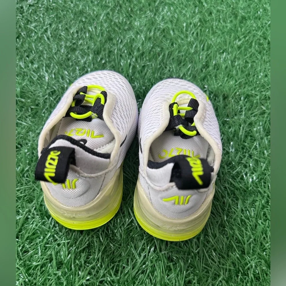 (TD) Nike Air Max 270 'Pure Platinum‎ Volt' DO1384-100 Size 2C